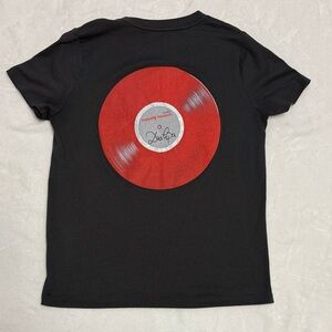 Dua Lipa T-Shirt with Red Vinyl Record Graphic